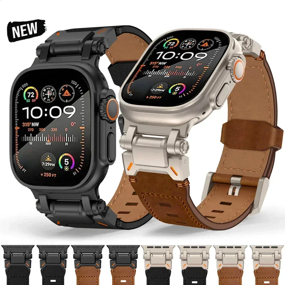 Luxury Watch Apple Bands - Leather Strap for Apple Watch Ultra