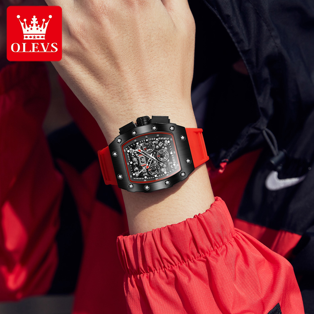 OLEVS 3608 Chronograph Quartz  - Luxury Watch With Rubber Strap recension och pris