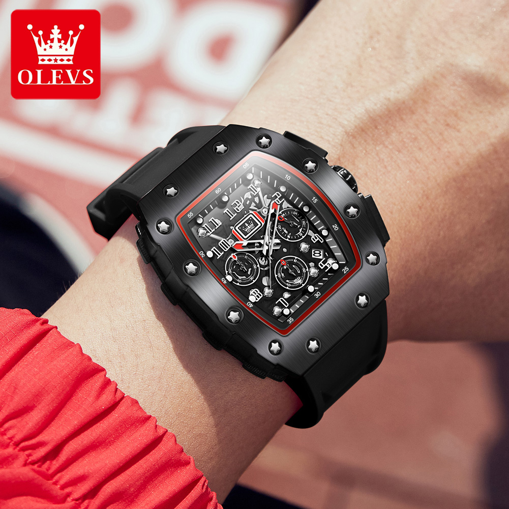 OLEVS 3608 Chronograph Quartz  - Luxury Watch With Rubber Strap recension och pris