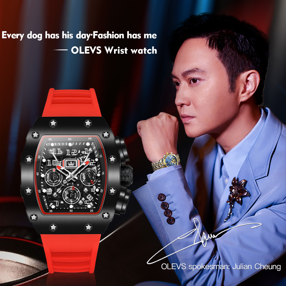 OLEVS 3608 Chronograph Quartz  - Luxury Watch With Rubber Strap recension och pris