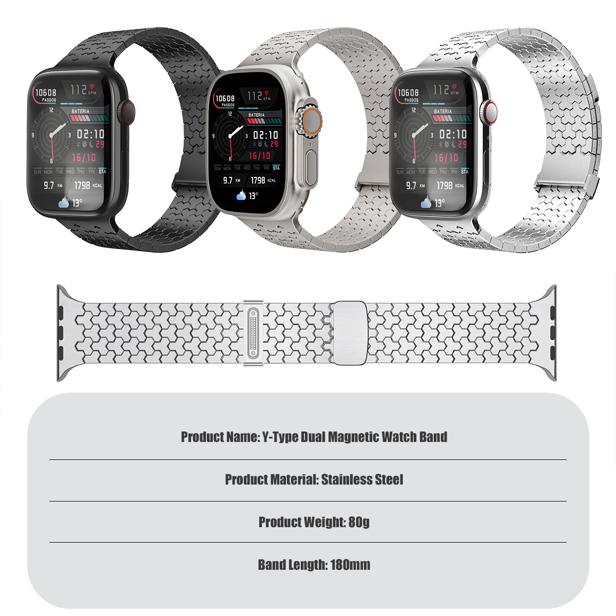 Luxury Metal Strap for Apple W - Luxury Watch Apple Bands recension och pris