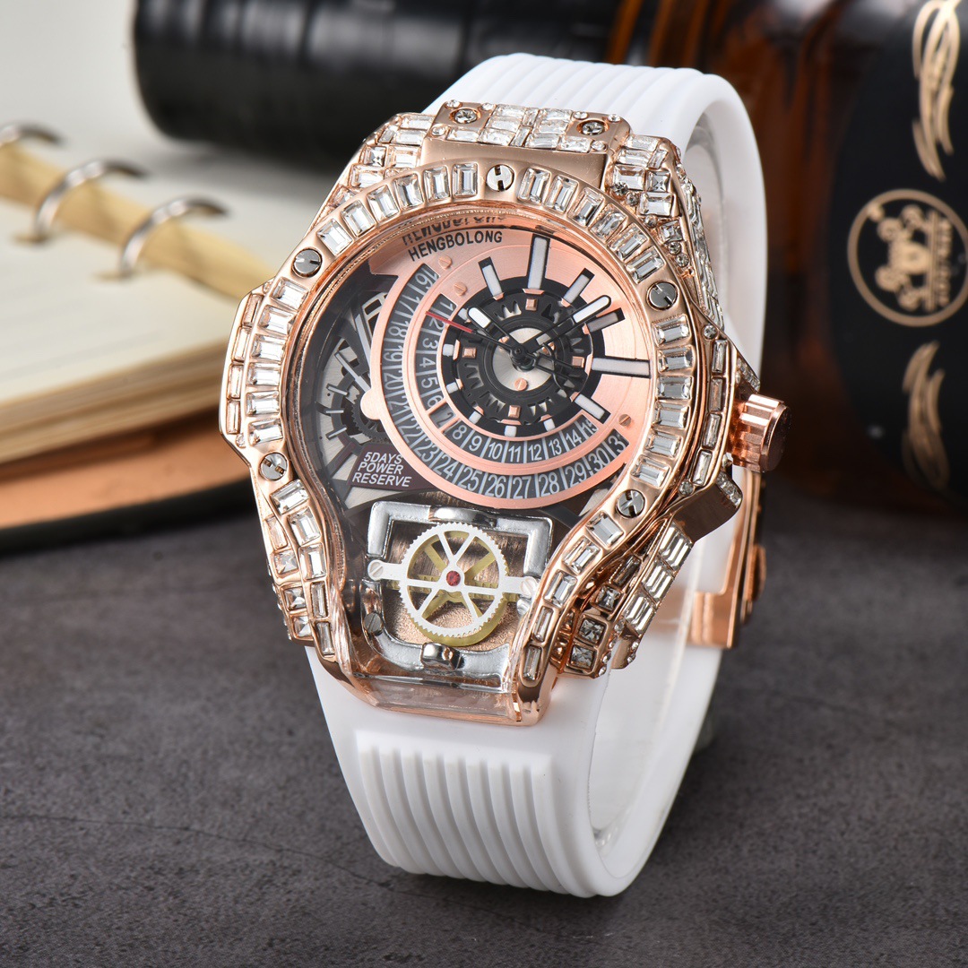 Full diamond Case Business Lux - Luxury Watch With Rubber Strap recension och pris