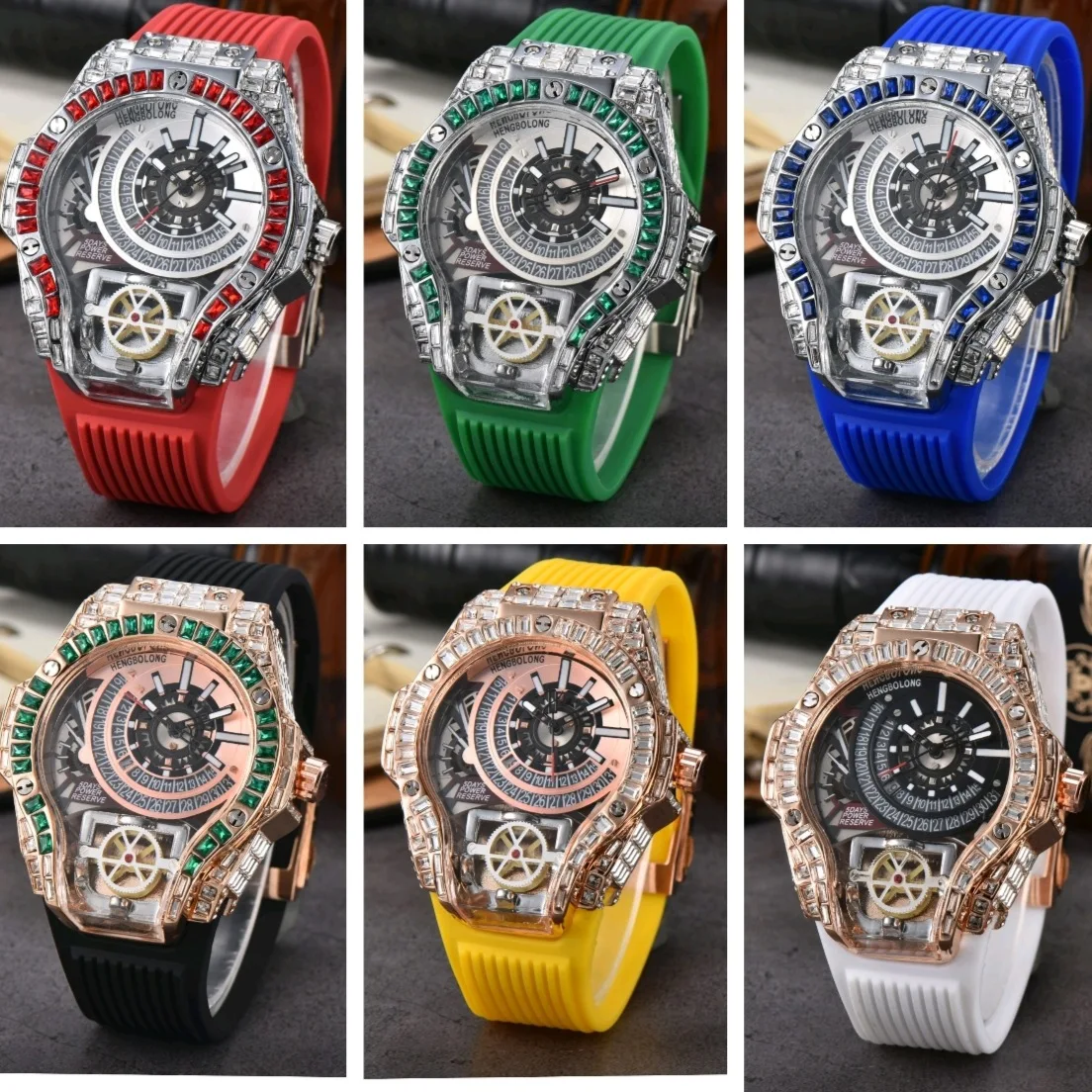 Full diamond Case Business Lux - Luxury Watch With Rubber Strap recension och pris