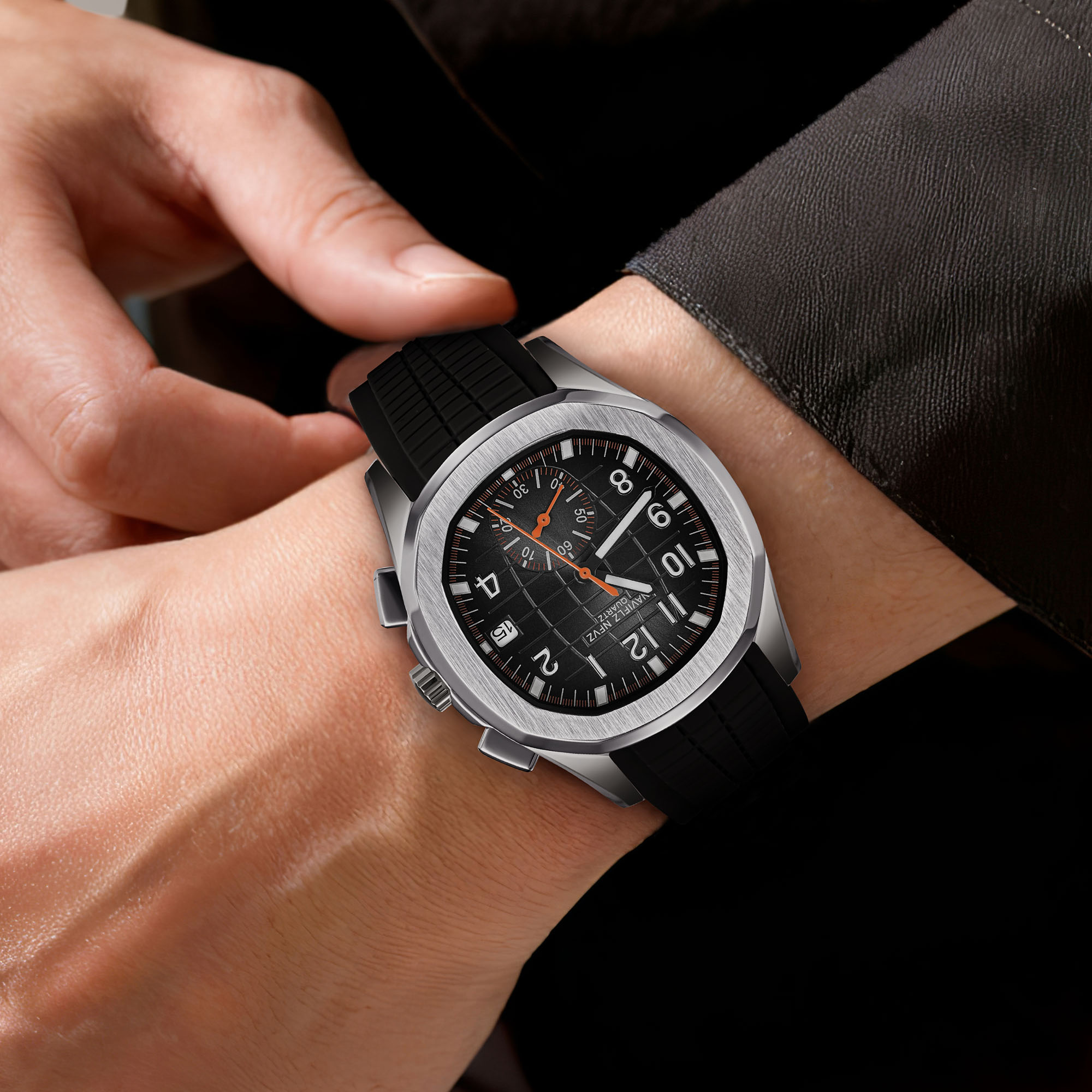 40MM Men's Luxury Watch NAVIFL - Luxury Watch With Rubber Strap recension och pris