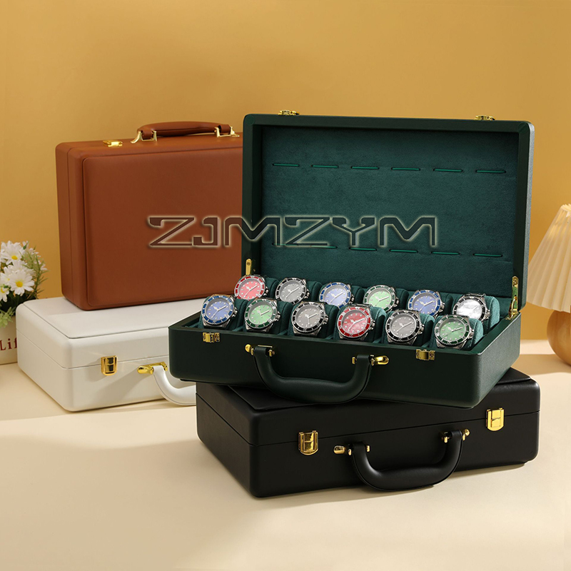 12 Slots Watch Box Mens Watche - Luxury Watch Holder recension och pris